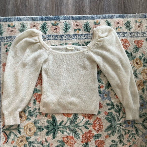 Mango Cream Puff Sleeve Sweater - Picture 1 of 6